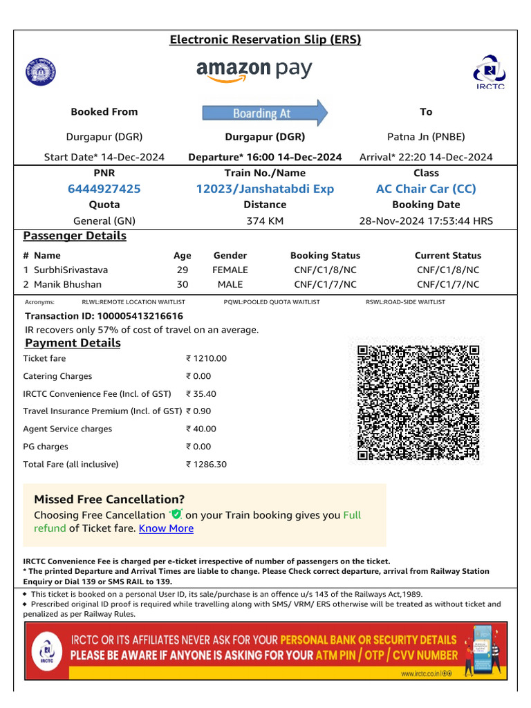 Train Ticket Payment Summary | PDF | Identity Document | Payments