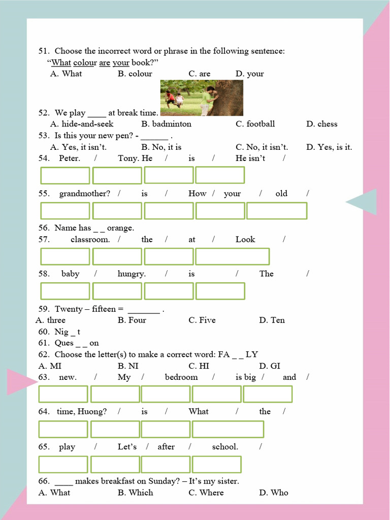 IOE 3 Grade 3 Practice Questions | PDF