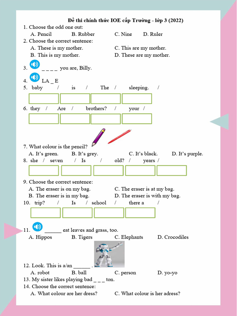 IOE Grade 3 Official Exam 2022 | PDF