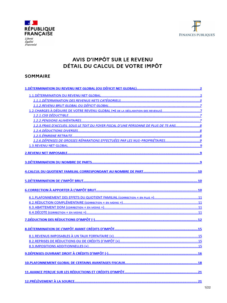 Détails sur le calcul de l'impôt | PDF | Impôt sur le revenu | Retraites