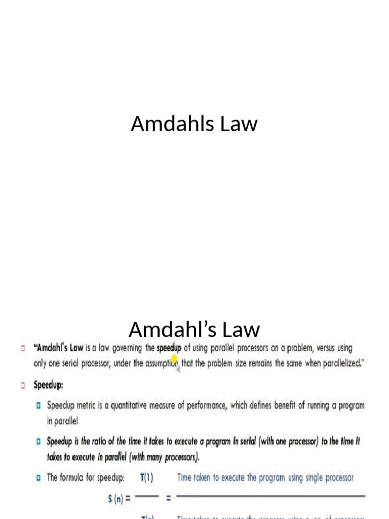 Amdahl's Law Explained: Speedup Limits | PDF
