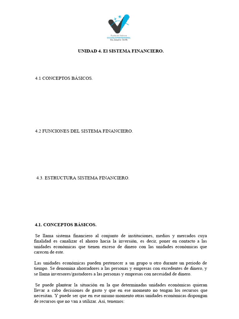 Estructura y Funciones del Sistema Financiero | PDF | Sistema ...
