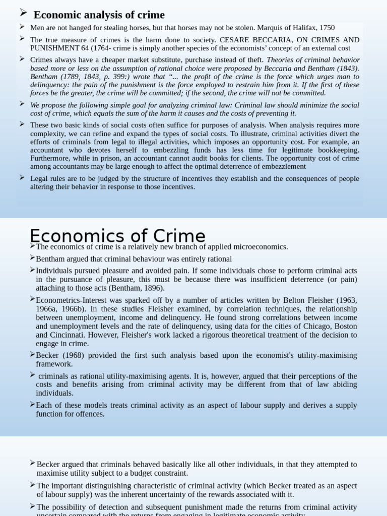 Economics of Crime12 | PDF | Crimes | Crime & Violence