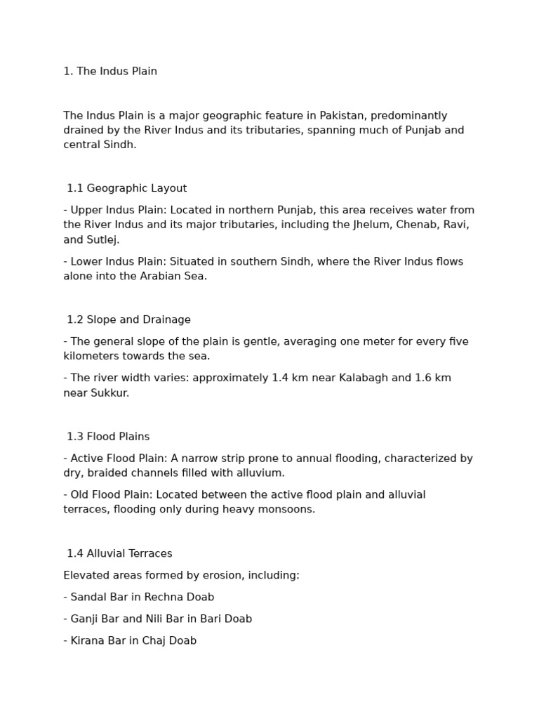 Geography Notes 2024 | PDF | Indus River | River