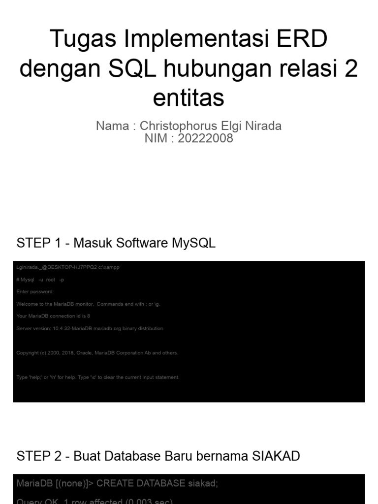 Implementasi ERD dan SQL SIAKAD | PDF
