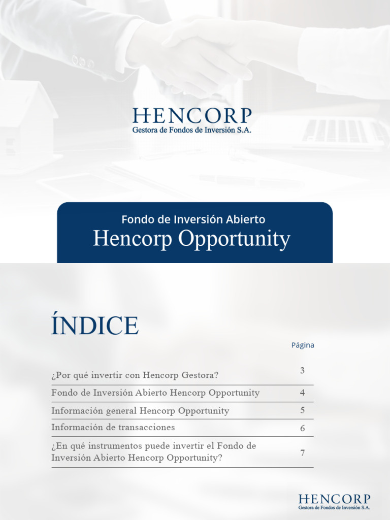 Inversión en Hencorp Opportunity: Guía Completa | PDF | Fondo de ...