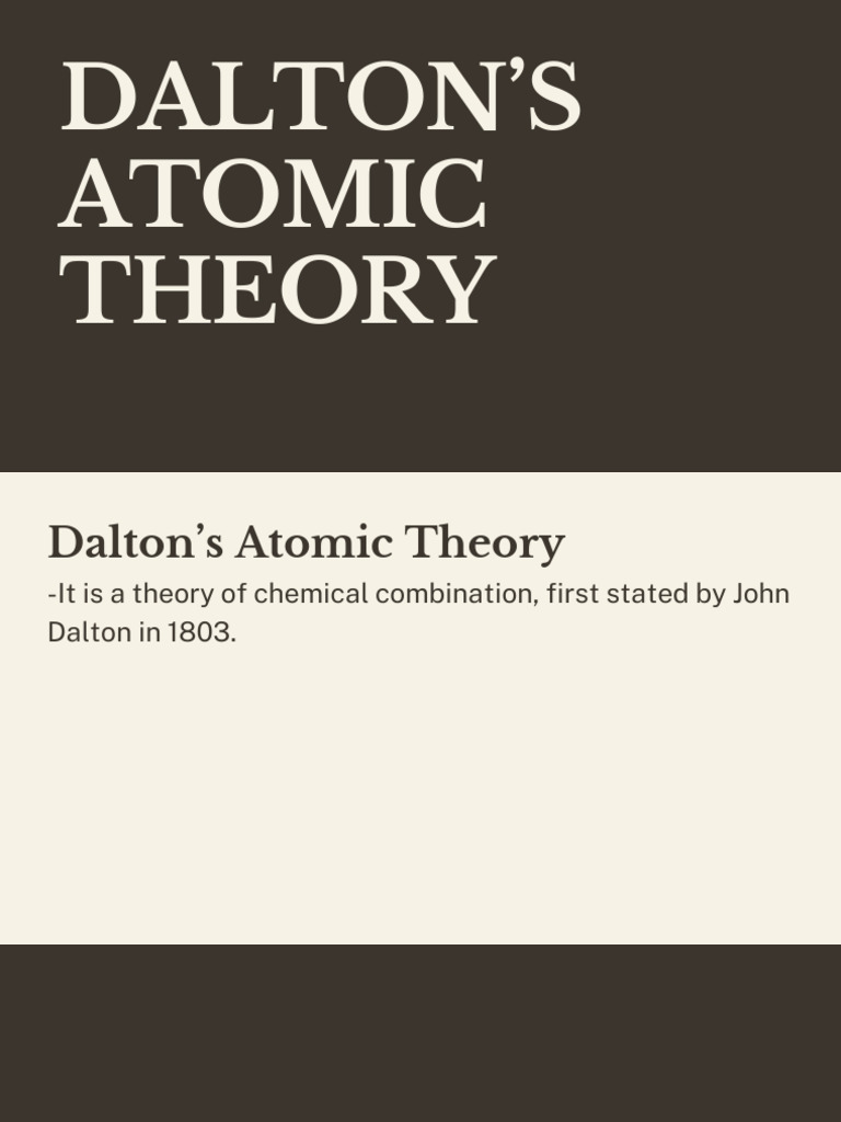 Dalton's Atomic Theory Explained | PDF | Atoms | Chemical Elements