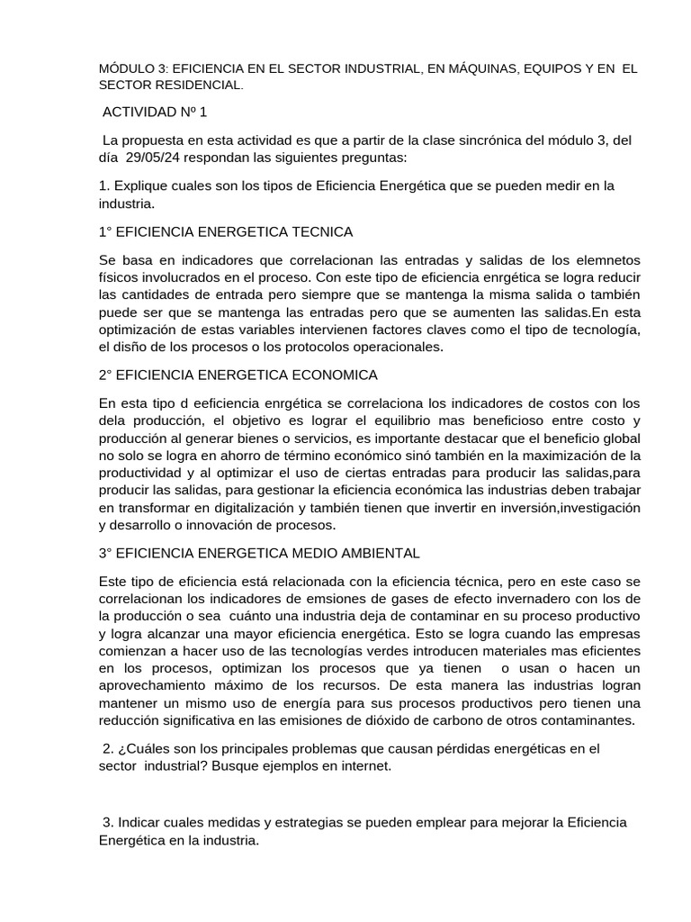 Eficiencia Energética en la Industria | PDF | Energía renovable | Uso ...