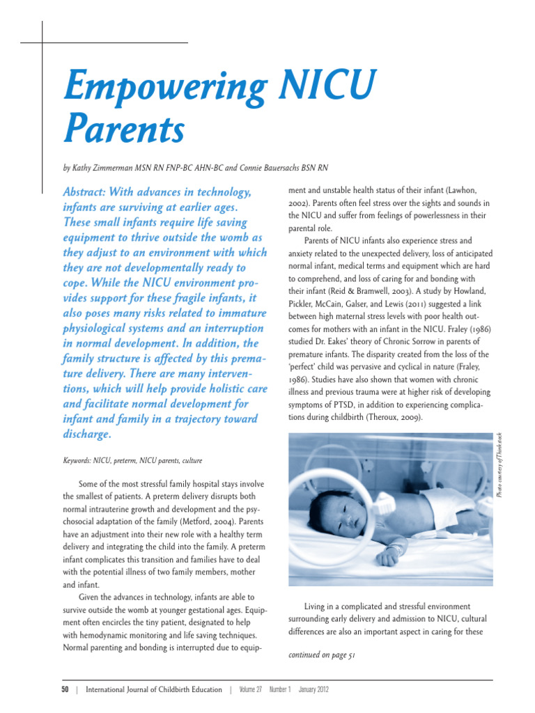 Empowering Nicu Parents Pdf Neonatal Intensive Care Unit Childbirth