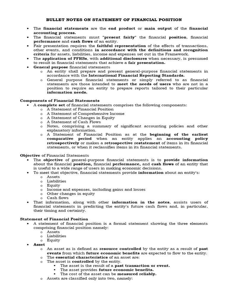 Understanding Financial Position Statements | PDF | Financial Statement ...