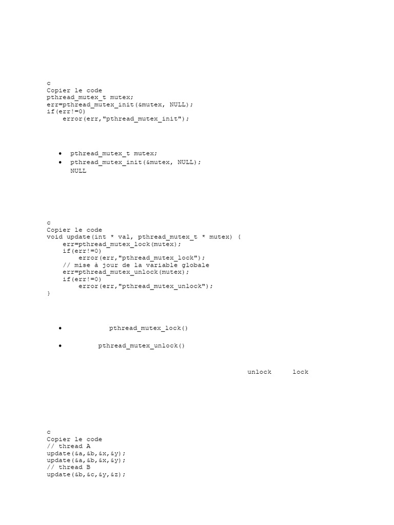 Gestion de Mutex et Sémaphores en C | PDF | Architecture (Informatique ...