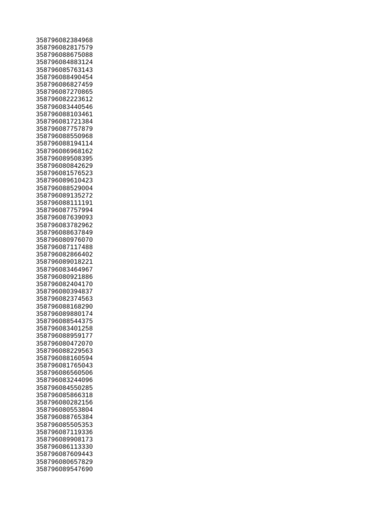 List of Unique Identifiers | PDF
