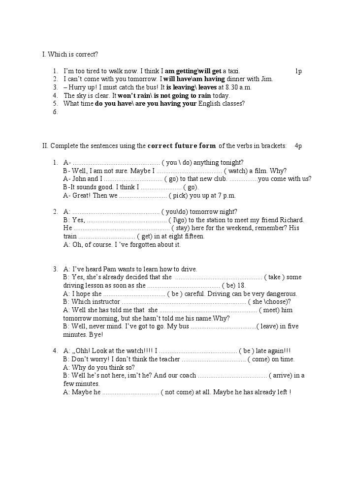 Future Tense Grammar Exercises | PDF | Home & Garden