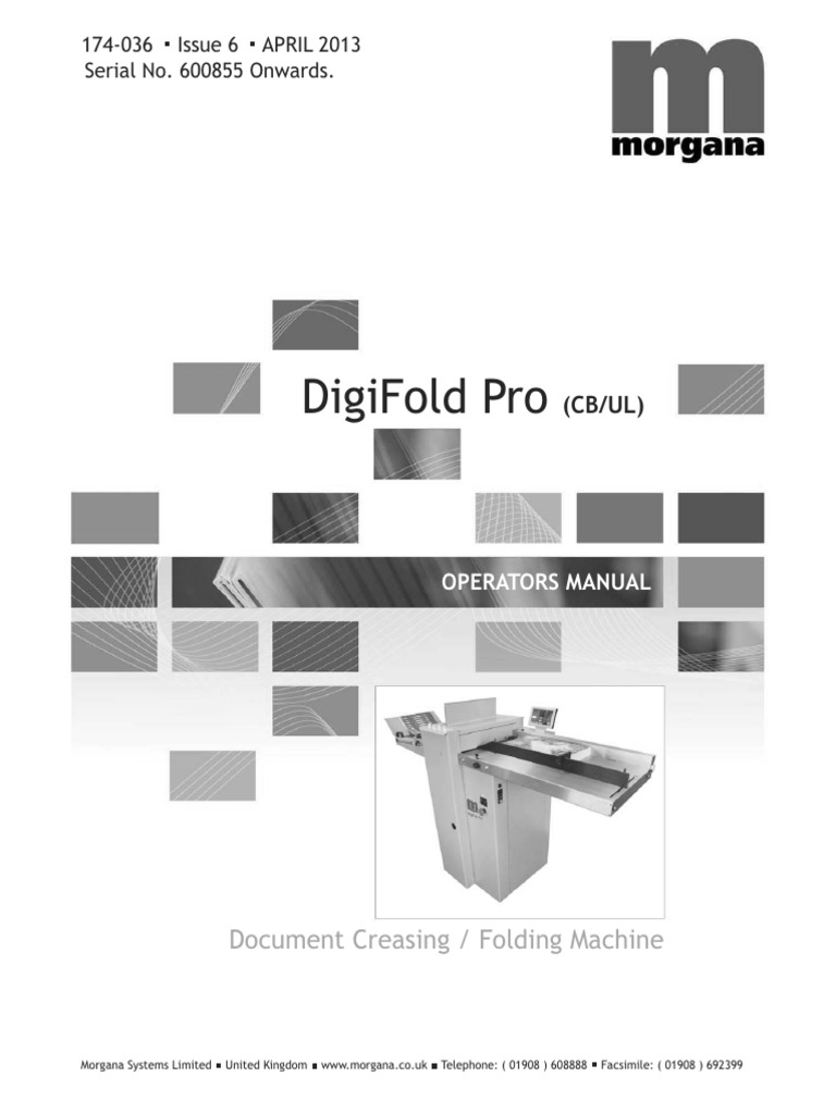 DigiFold Pro Operator's Manual | PDF | Paper | Touchscreen