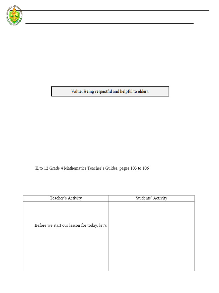 Detailed Lesson Plan in Mathematics IV PDF | PDF | Multiplication ...