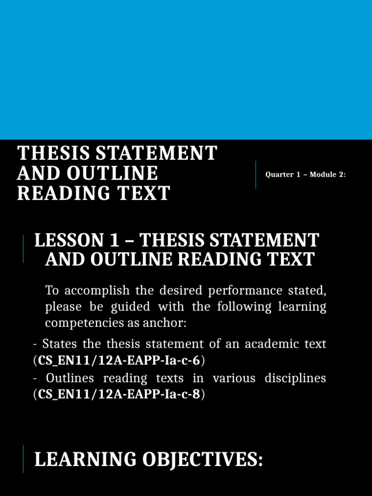 Thesis Statement and Outline Guide | PDF | Thesis | Argument