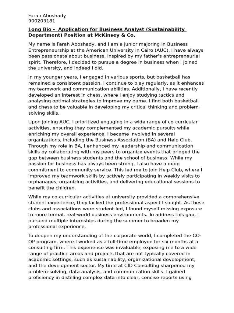 Bios - Final Draft - Farah Aboshady | PDF | Entrepreneurship ...