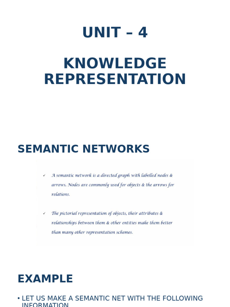 Unit - 4 KR | PDF | Knowledge Representation And Reasoning ...