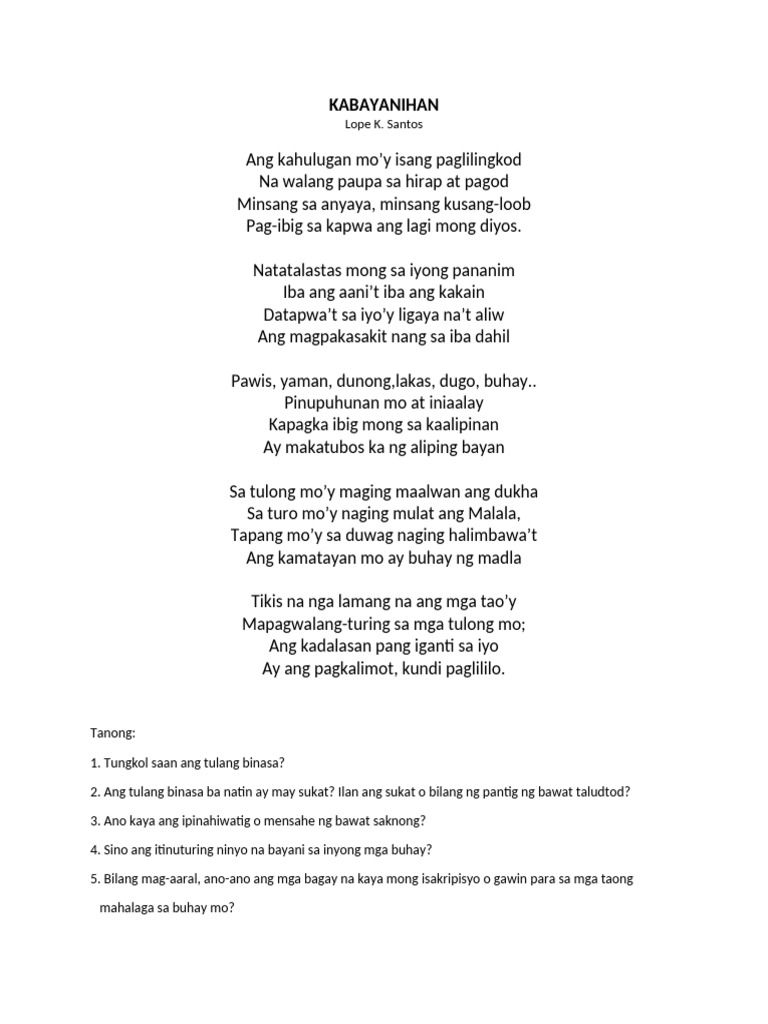 KABAYANIHAN | PDF