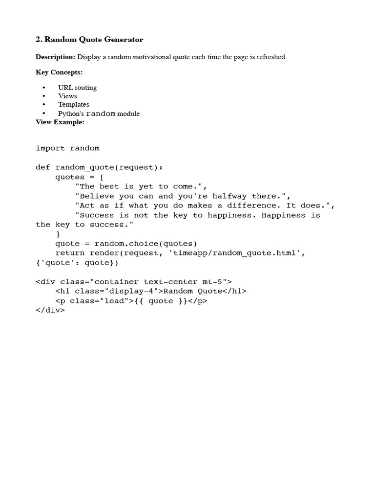 Random Motivational Quote Generator Pdf