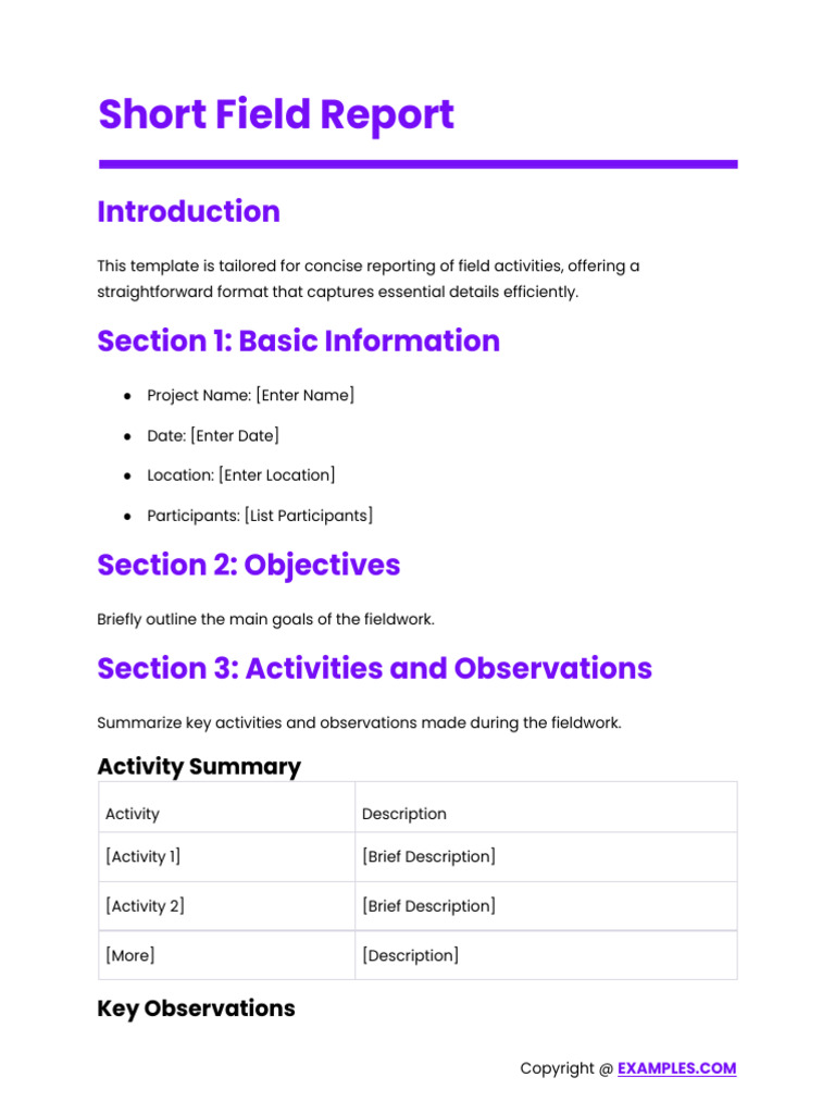 Short Field Report | PDF