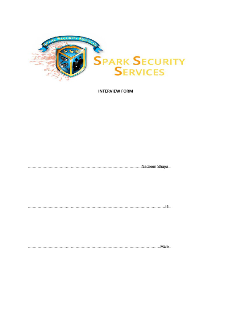 Security Guard Interview Questionnaire | PDF