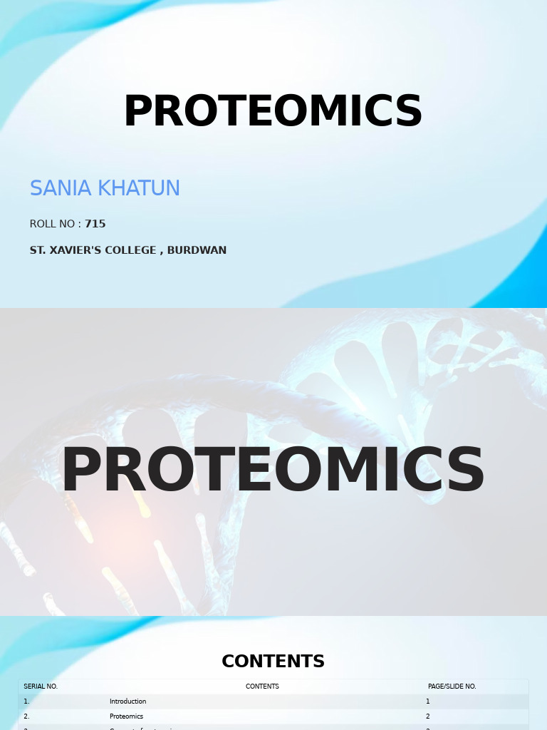 Introduction to Proteomics Overview | PDF | Proteomics | Gel ...