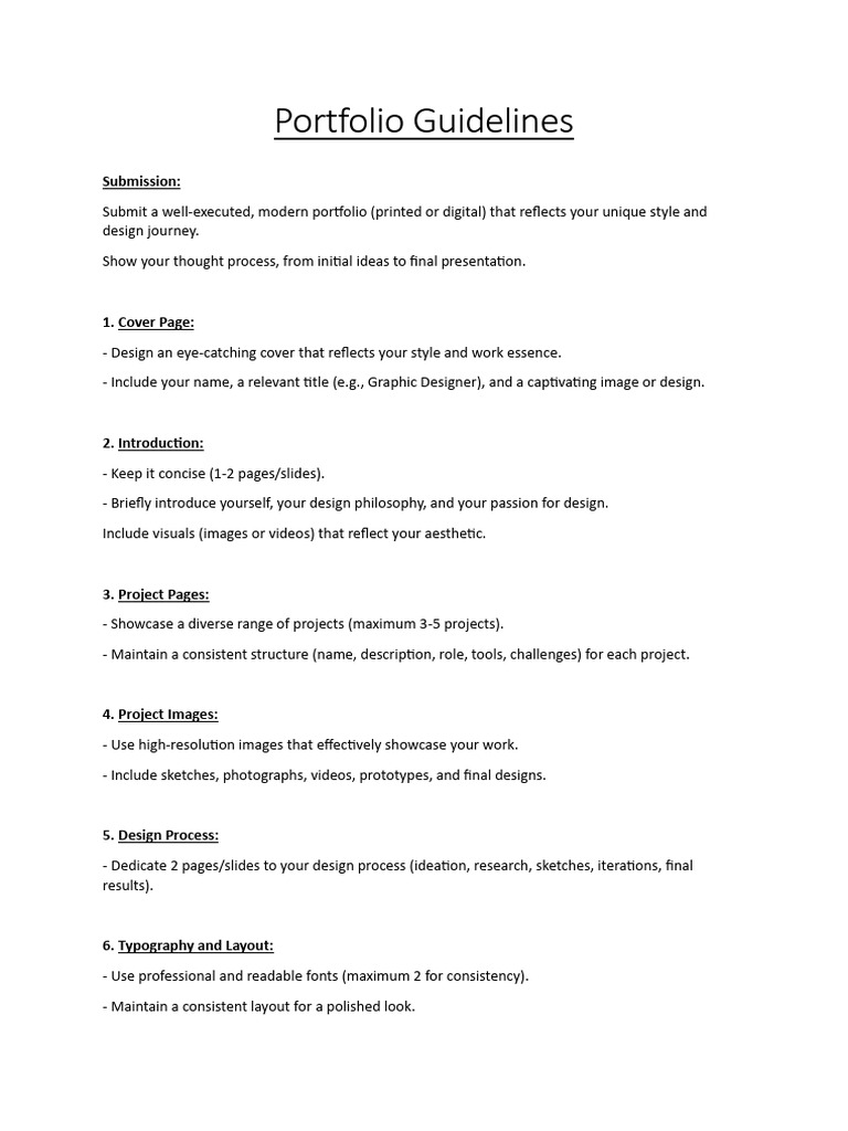 Modern Portfolio Creation Guidelines | PDF