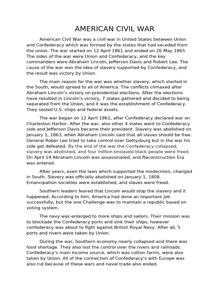 American Civil War Pdf Confederate States Of America American