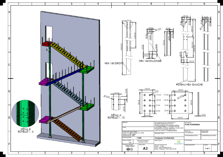 Plan D'ensemble Escalier de Secours & Poteau Hea | PDF | Copyright Law ...
