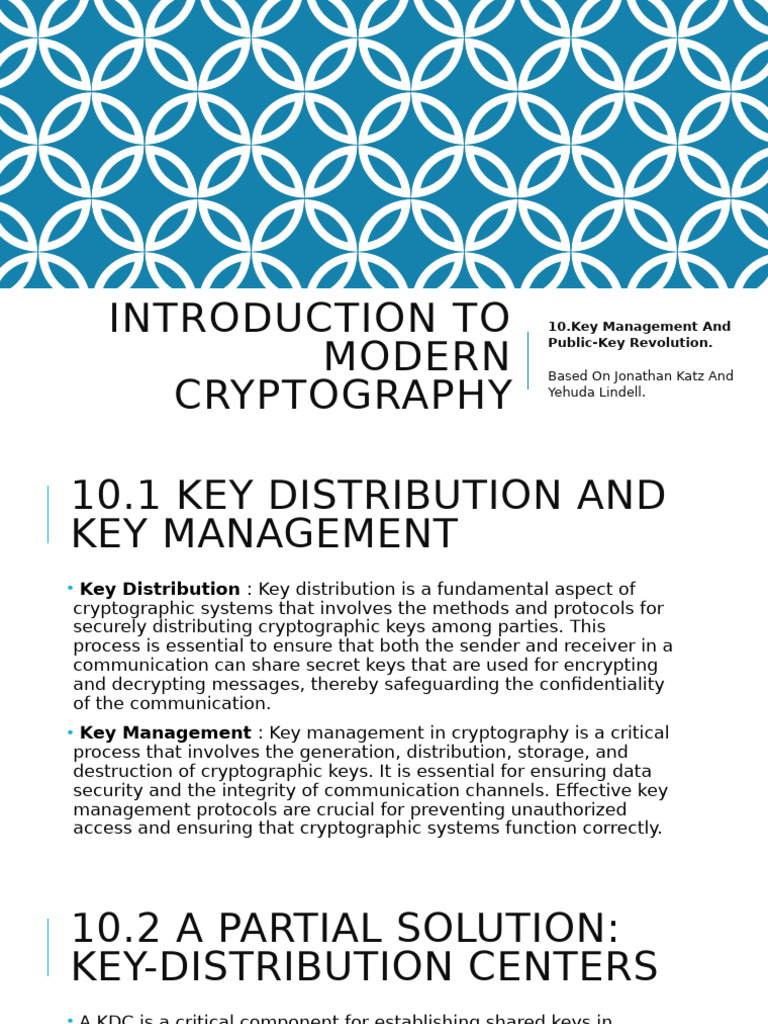 Key Management & Public-Key Crypto | PDF | Public Key Cryptography ...