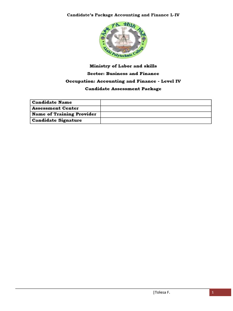 Level IV Accounting Assessment Guide | PDF | Depreciation | Salary