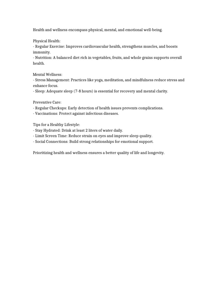 Comprehensive Health & Wellness Guide | PDF