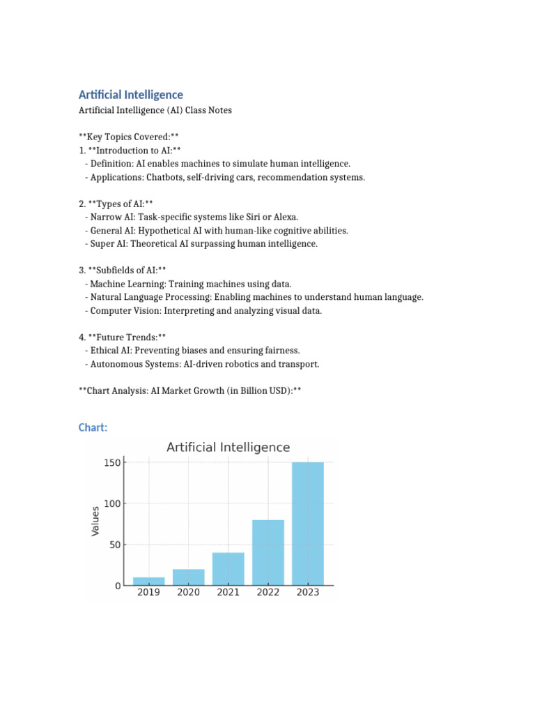 Ai Class Notes Key Concepts Trends Pdf