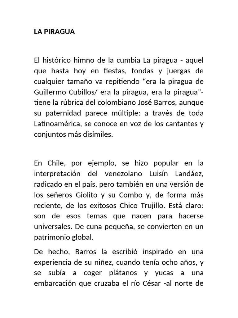 La Piragua | PDF