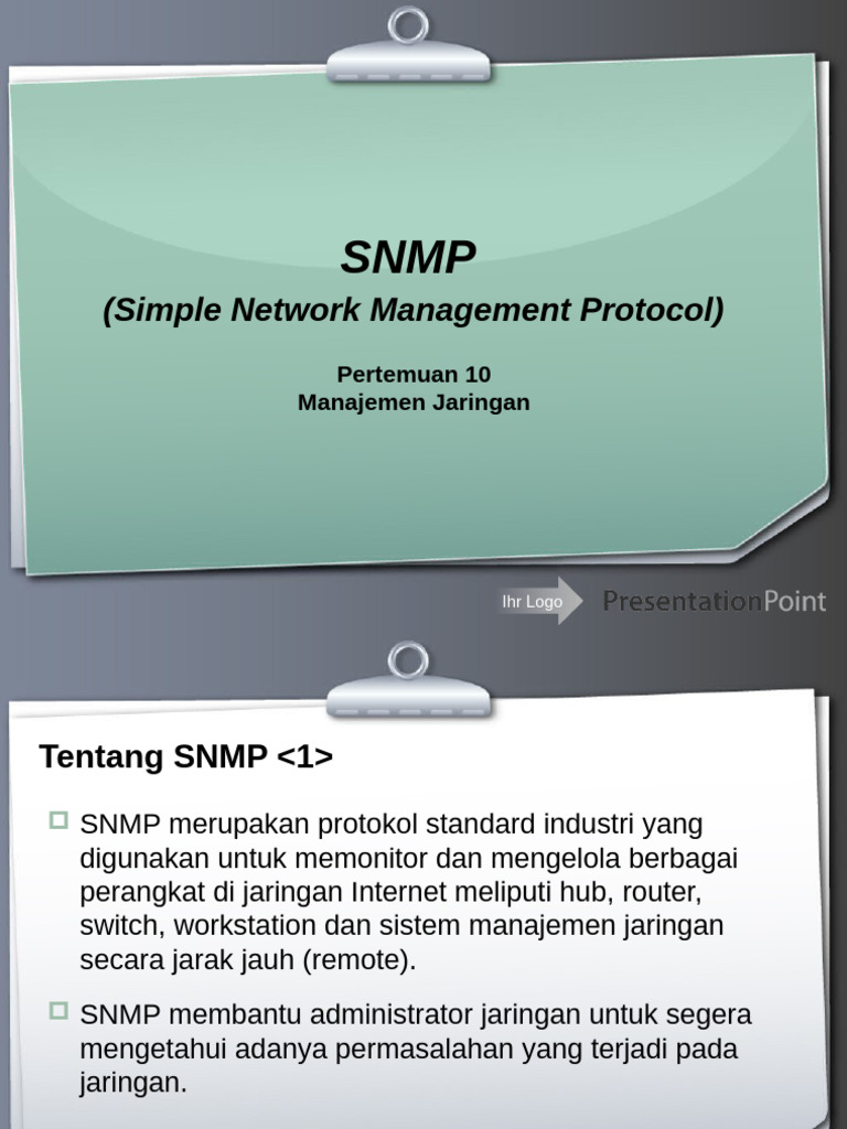 Panduan Lengkap SNMP untuk Manajemen Jaringan | PDF