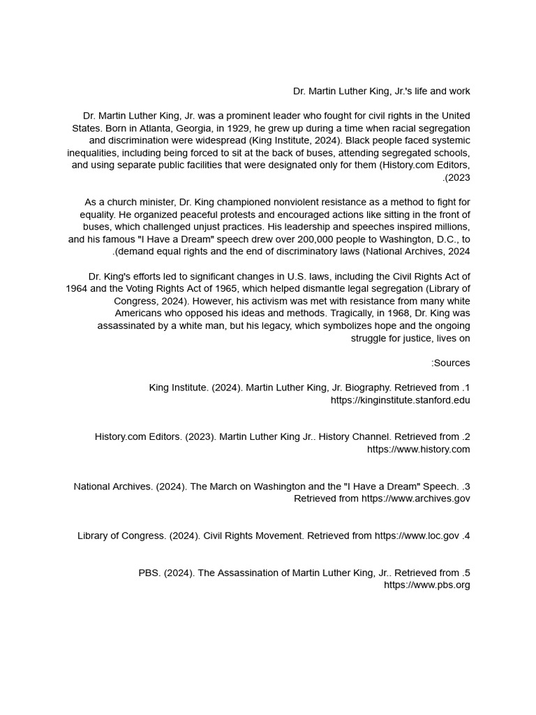 Martin Luther King JR | PDF | Martin Luther King Jr. | Politics Of The ...