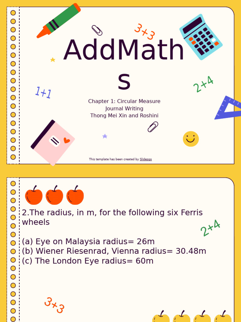 Ferris Wheel Measurements and Calculations | PDF
