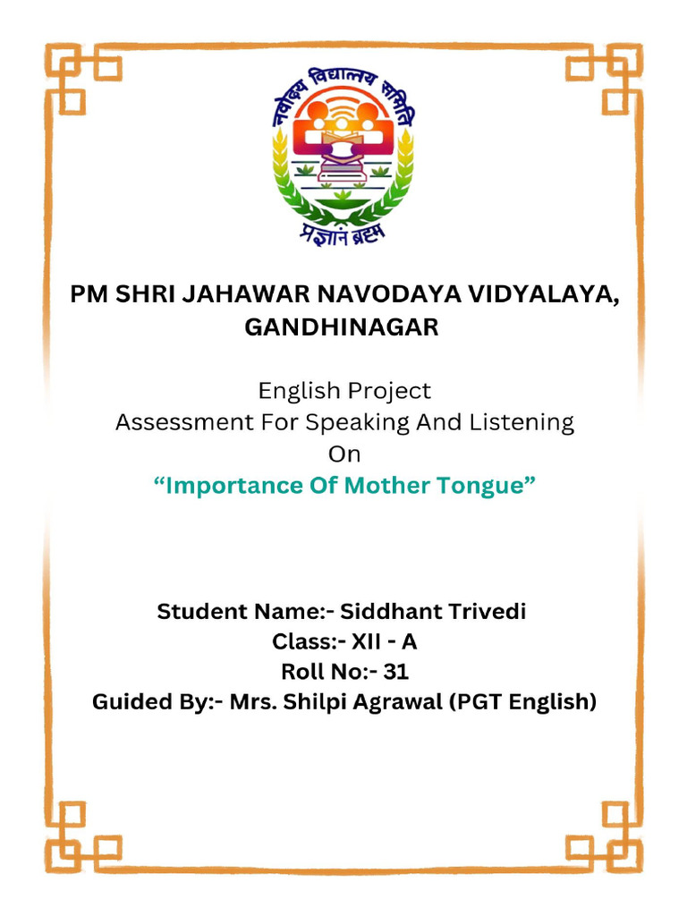 Siddhnt Final Asl | PDF | First Language | Multilingualism