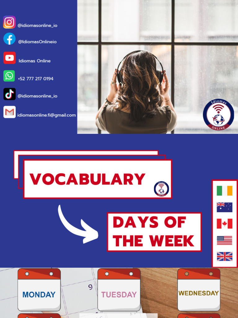 9.+days+of+the+week+ (A1-A2) (1), Días de La Semana en Inglés | PDF