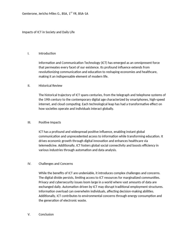 ICT Impact To Society | PDF | Information And Communications Technology ...