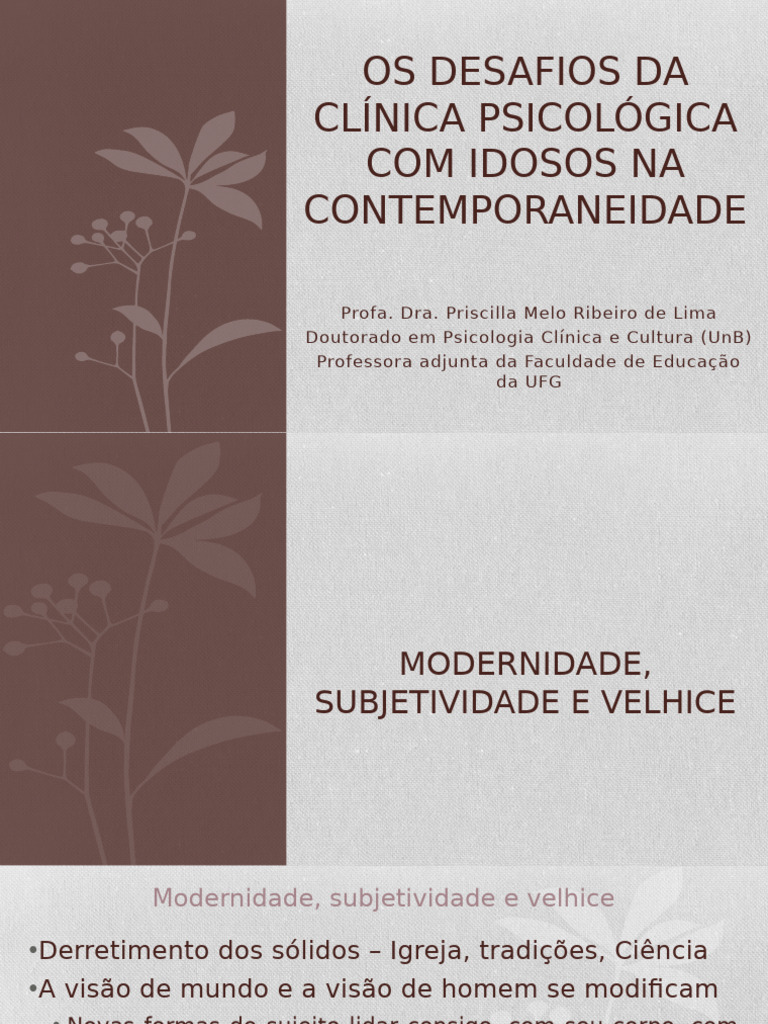 Desafios da Psicologia na Velhice | PDF | Envelhecimento | Estética