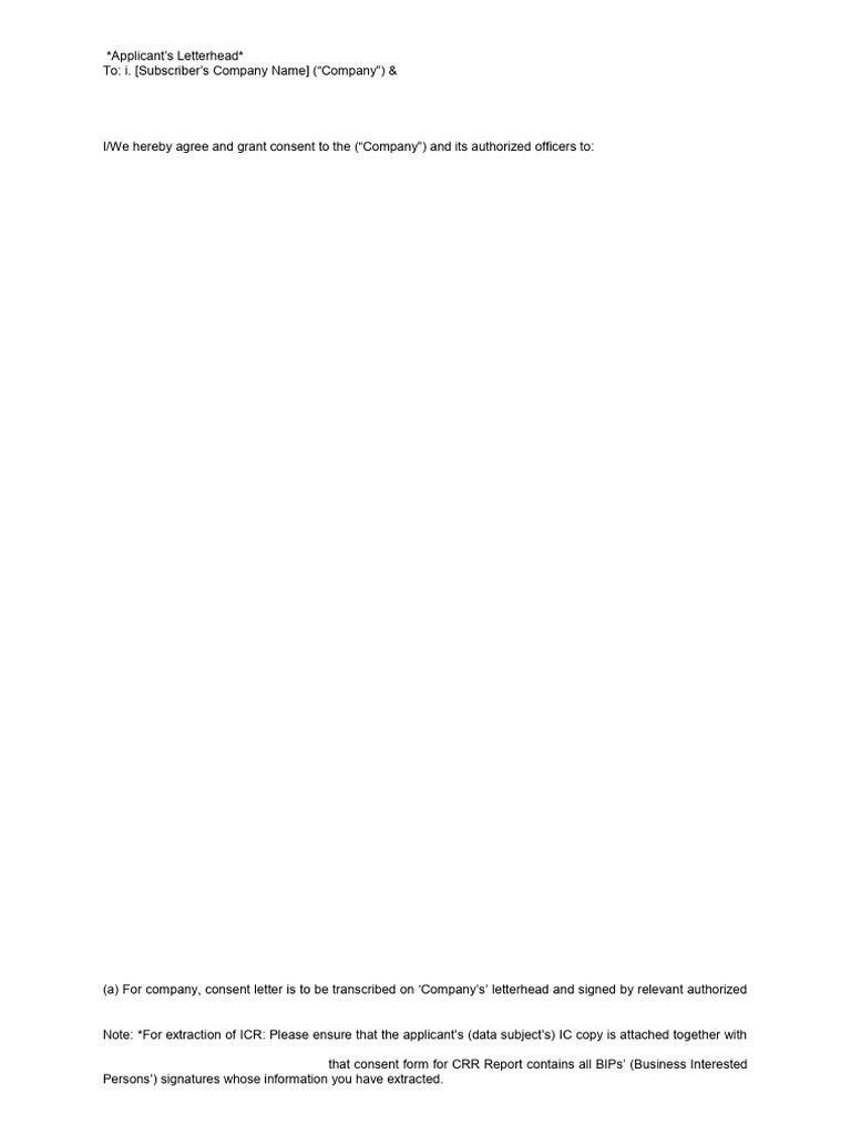 Consent Form - CBM | PDF | Credit Bureau | Business