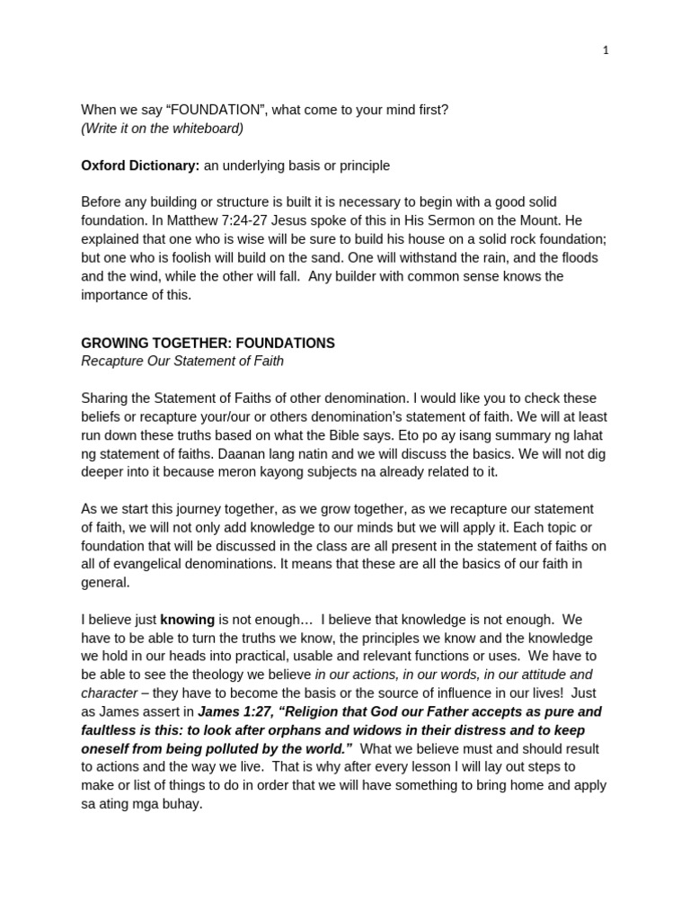 Foundation recapture statement of faith pdf faith jesus