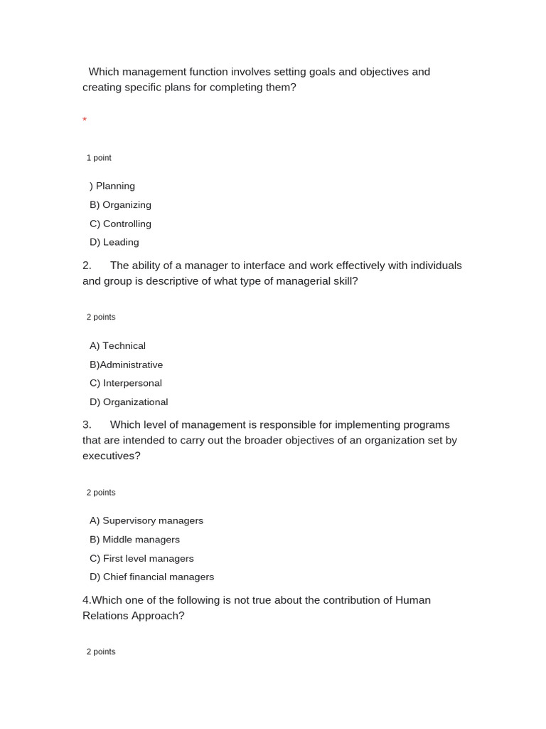 Management Model Exam Within Answer | PDF | Demand | Performance Appraisal