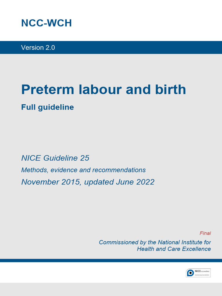 Preterm Labour and Birth Guidelines | PDF | Preterm Birth | Childbirth