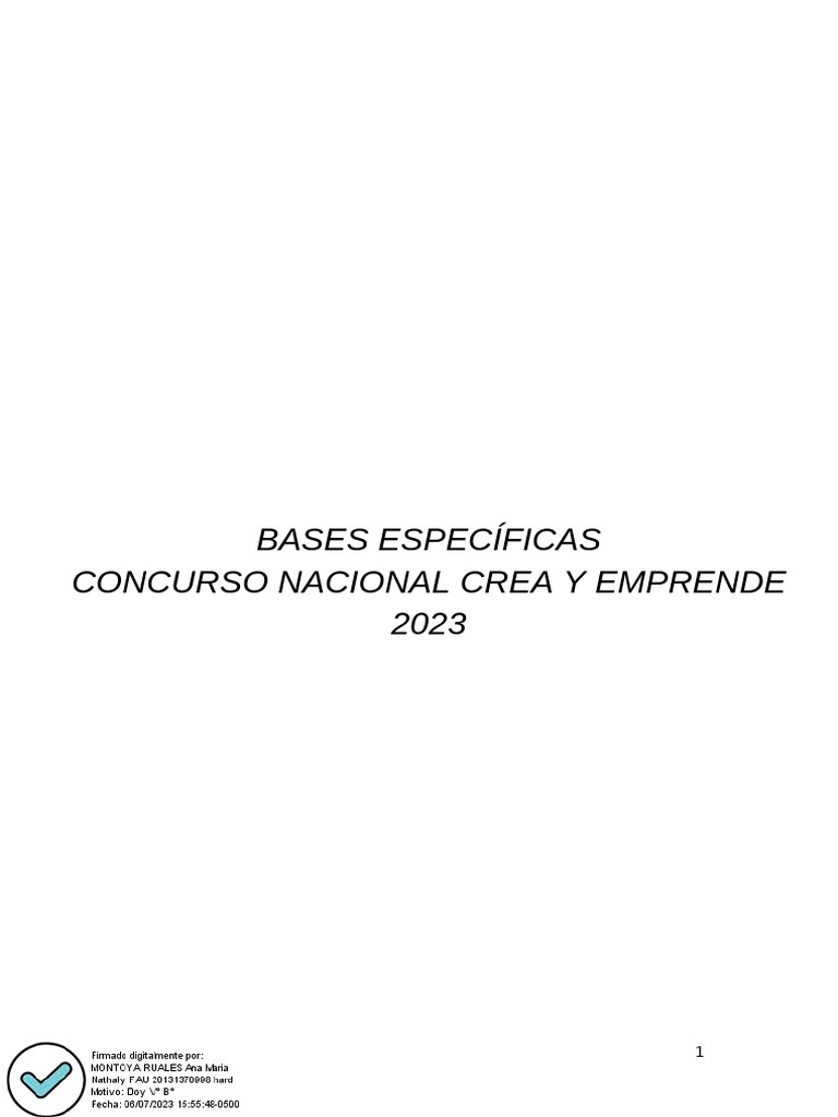 Bases Crea y Emprende 2023 | PDF | Iniciativa empresarial | Educación ...