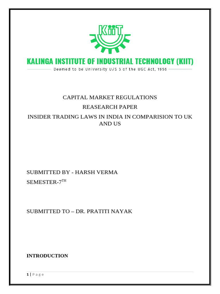 Capital Market Regulations 2183056 | PDF | Insider Trading | U.S ...