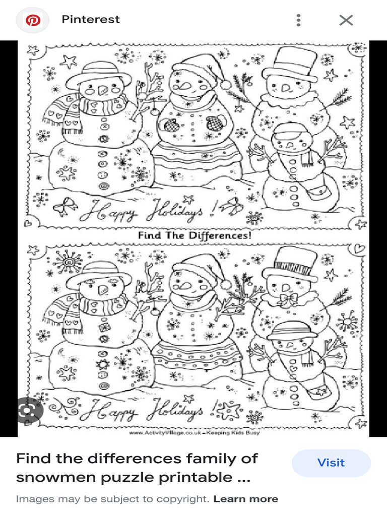 Spot The Difference Christmas Printable - Google Search | PDF