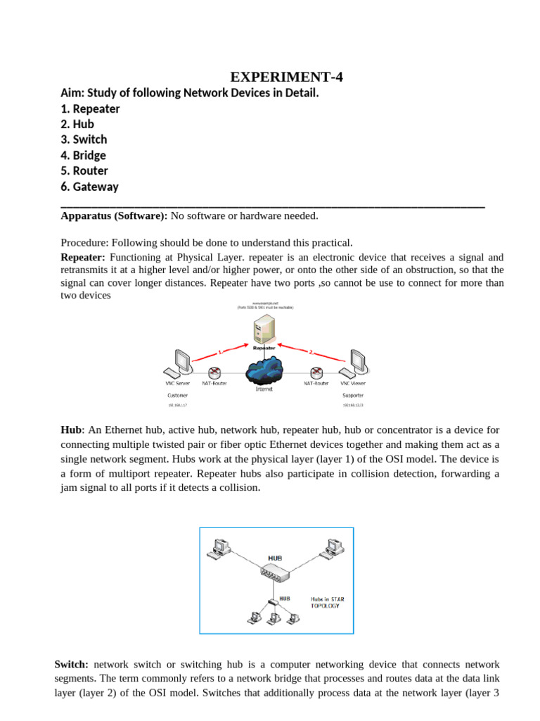 Overview of Network Devices and Commands | PDF | Computer Network ...